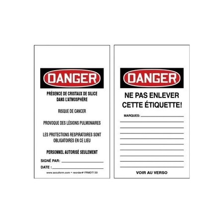 Accuform RP-Plastic, 3-1/4 in Width, 3/8 in Height, , 25 PK FRMDT130PTP